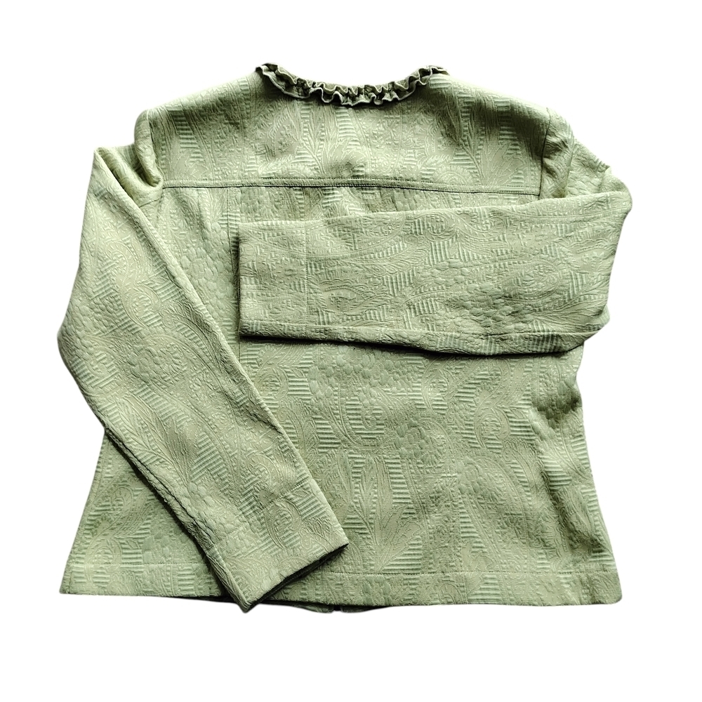 Ruby Rd. Green Ruffled Zip-up Jacket - Picture 2 of 3